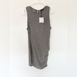 ZARA 67. NWT  Black & White Gingham Textured Ruched Mini Dress Photo 3