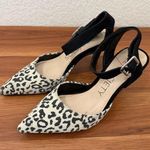 Sole Society Olyvia Cheetah Suede Pointed Toe Ankle Strap Kitten Pumps Size 6 Photo 0