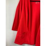 D&Co. Essentials Red Open Front Cardigan XS Long Sleeve Pockets Cotton Blend Photo 3