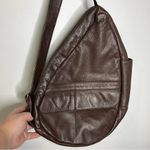 Healthy back bag brown‎ pebbled leather large sling bag Brown Photo 4