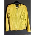 Lafayette 148 Chartreuse Nappa Lambskin Leather Jacket Photo 1