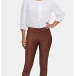 NYDJ  Faux Suede Basic Legging Size 14P Dark Chocolate Brown Stretch Slimming NEW Photo 0