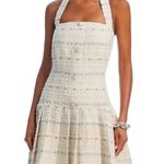 AQUA  Halter Mini Dress Tweed Button Front Sleeveless Party Dress Size‎ L Photo 0