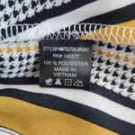 Haute Monde Mustard and Black Houndstooth Print Blouse Size Large Colorful Top Photo 6