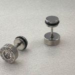 CZ Cubic Zirconia Stud Earrings for Men Women Streetwear Unisex Style Silver Photo 4