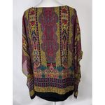 Est. 1946 Burgundy Multicolored Paisley Casual Career Kimono Blouse Medium NWT Photo 2