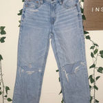 American Eagle  Light Blue Distressed Stovepipe Jeans Photo 0