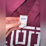 Gildan Burgundy IUP Hoodie with White Design Photo 3