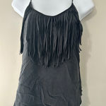 Rory Beca Black Silk Fringe Sleeveless Tank Top XS Women's Blouse Photo 0