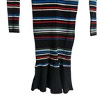 Parker Bruna Black Multicolor Striped Long Sleeve Crewneck Knit Sweater Dress L Photo 7