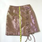 Nicholas Sofie Metallic Rose Wrap Style Lace Up Mini Skirt Size 4 Photo 8