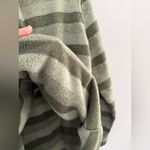 Avalanche  Outdoor Supply Sweater Size XL Green Striped Quarter Button Teddy Coat Photo 7