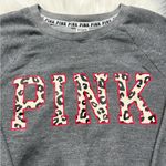 PINK - Victoria's Secret Victoria’s Secret PINK Gray Cheetah Flannel Sweatshirt Photo 5