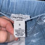 FOR THE REPUBLIC Chambray Size S Wide Leg Side Button Frayed Hem Ankle Photo 8