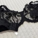 Soma Black Embroidery Semi Sheer Sensuous Lace Unlined Bra 36G Underwire Photo 5
