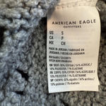 American Eagle  Women's Small  Gray Pointelle Knit Sweater Soft Cozy Boho Style Photo 5