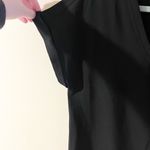 ee:some black chiffon blouse womens black drapey top shirt v neck Photo 2