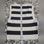 ZARA  Striped Blue and Cream summer euro boho beach sweater Tank Knit Top medium Photo 7