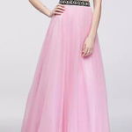 Blondie Nites Women's Size 1 Bedazzled Jewel Pink Tule Black Halter Top 2 Piece Photo 0