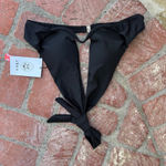 Cider Halter Bikini Top Knotted Tie Swimsuit Black Sexy Swimwear Size Large Photo 1