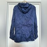 Michael Kors Blue & Gold Hooded Women’s Zip Up Rain Jacket Windbreaker Photo 7