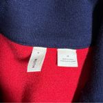 Anthropologie Moth Navy Blue and Red Knit Sweater Blazer Photo 6