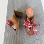 Dolce Vita Aleeya Red Floral Scarf Tie Leather Block Heel Peep Toe Sandals 8.5 Photo 11