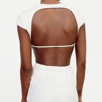 ZARA Mini Cut Out White Rhinestone Bow Dress Photo 1