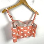 Kingdom & state Peachy Coral Swan Print Retro Longline Bikini Top Swim Top Large Photo 6