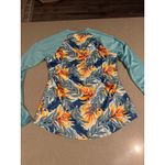 The‎ American Outdoorsman Women's Floral Long Sleeve Rash Guard Swim Top Medium Photo 3