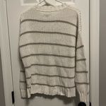 American Eagle  White and Beige Striped Sweater Med but Oversized w/large pocket Photo 4