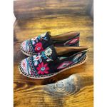 Johnny Was  Black Floral Embroidered Espadrilles Size 38 (Size 7.5) Photo 1