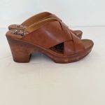 BOC Gina SlipOn Leather Crisscross Platform Sandals Sz 9 Chunky Brown Granny New Photo 4