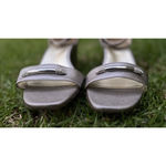 Altuzarra  Naturalizer Silver Ankle Strap Block Heels Womens Size 11 Formal Gala Photo 1