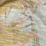 Torrid  Classic Fit Tee Floral tropical light V Neck Lace Trim Top Shirt - size 1 Photo 4