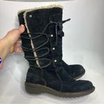 UGG  Australia Surfcat lace up suede‎ boots black cream women’s size 7 winter Photo 1
