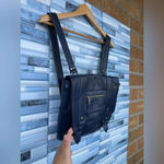 Vere Verto navy blue leather backpack Blue Photo 1