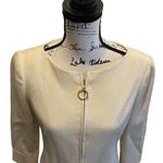 Ellen Tracy Linda Allard  Blazer Jacket Ivory Size 6P Petite Zip Front office Photo 1