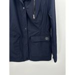 Sam Edelman Navy Blue Waterproof Button Down Rain Coat Jacket Nylon Women Size L Photo 2
