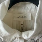 THE GREAT. Cream Button Down Shirt with Embroidery Size undefined Photo 4