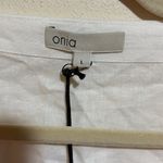 ONIA NEW  Air Linen Blend Wrap Dress Mini White Bell Sleeves Wrap Size Large Photo 2