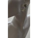 Vintage Clear Aurora Borealis Faceted AB Crystal Beaded Dangle Earrings Quality Silver Photo 5