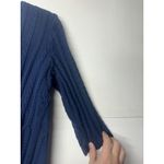 Laura Scott  Petite Large Blue Cable Knit Button Front Cardigan Sweater Photo 4