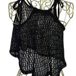 Roxy Black Cropped Mesh Tank Top Woman - Size Small Photo 0