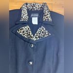 John Roberts Vintage Animal/Leopard Print Collar Black Blazer Dress, USA|Size:12 Photo 11