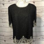 Laurence Kazar vintage beaded, sequins & pearl top size large Photo 1