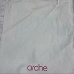 ARCHE White Drawstring Dust Bag Canvas Red Medium 13” x 18” Photo 2