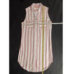 HOPE & HARLOW Sleeveless Shirt Dress in Pink and White Stripes Size 10 Photo 7