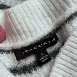 Staccato  Grey and White Striped Oversized sweater with ballooned sleeves Sz L Photo 4