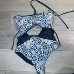Reiss Megan printed cut out swimsuit baiting suit navy floral one piece size 10 Photo 4